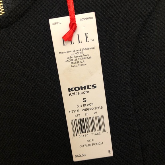 ELLE Womens Small Black Peplum V-Neck Top Knit Tank Sleeveless NWT $40 - Picture 7 of 14